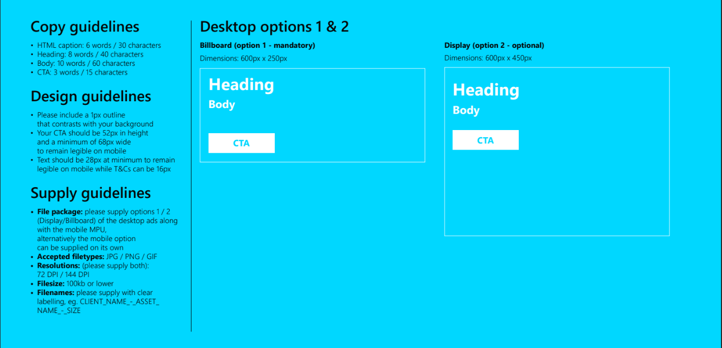 Newsletter advertising spec